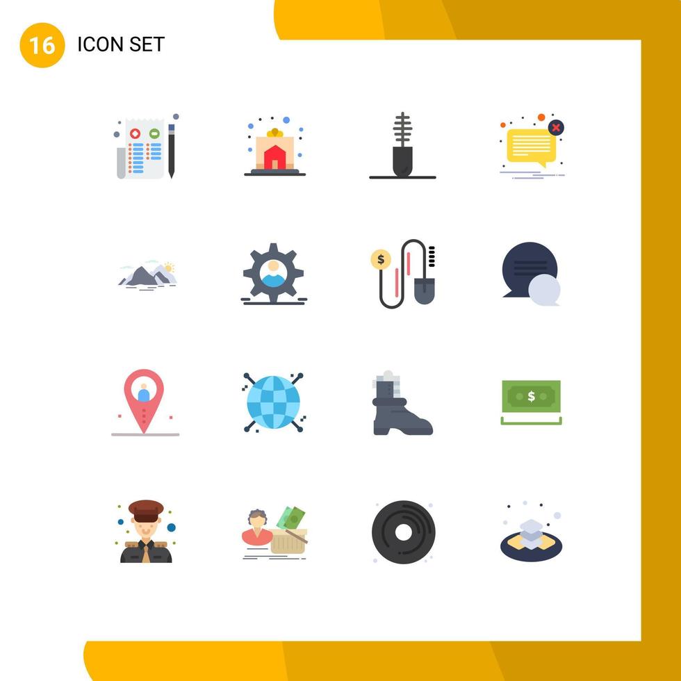 Universal Icon Symbols Group of 16 Modern Flat Colors of not mail house error mascara Editable Pack of Creative Vector Design Elements