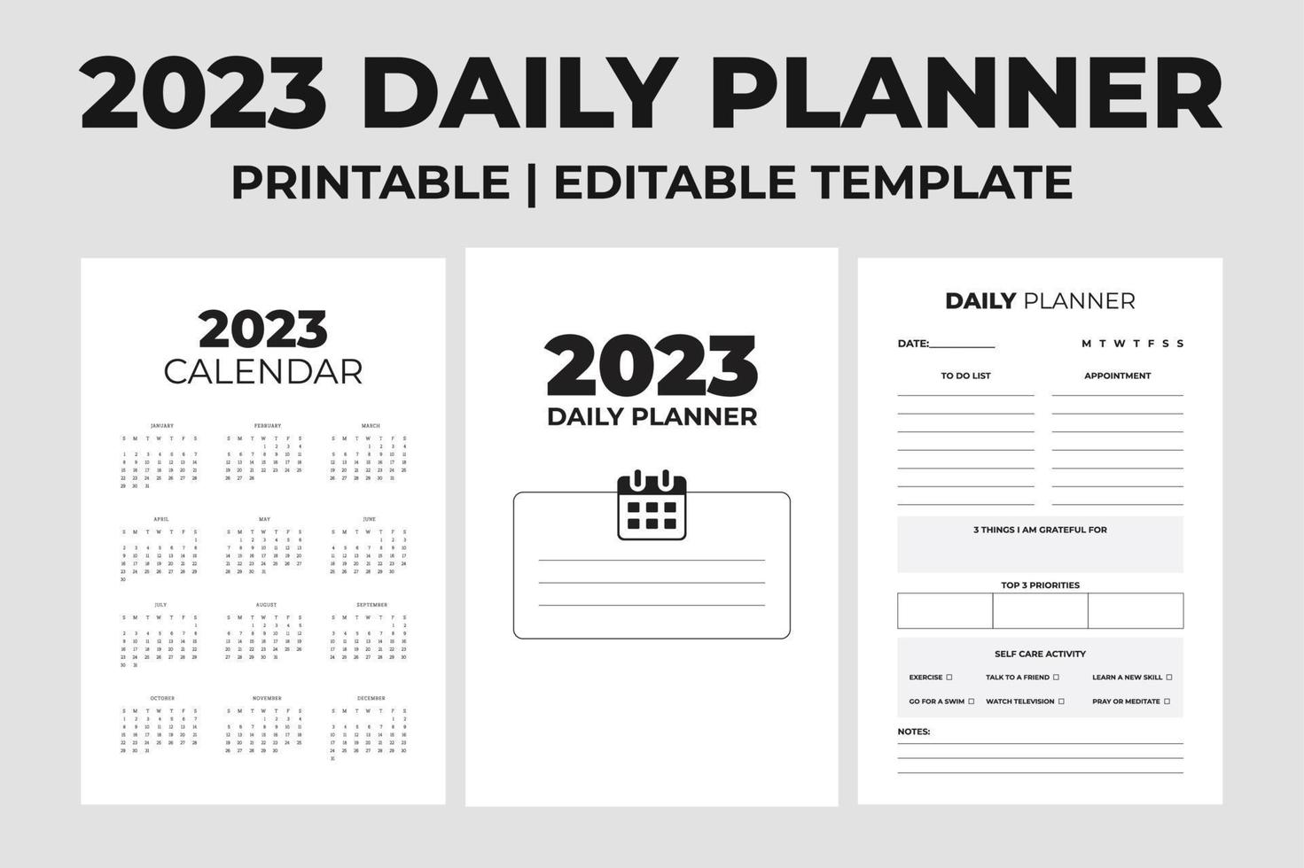 2023 Daily Planner vector