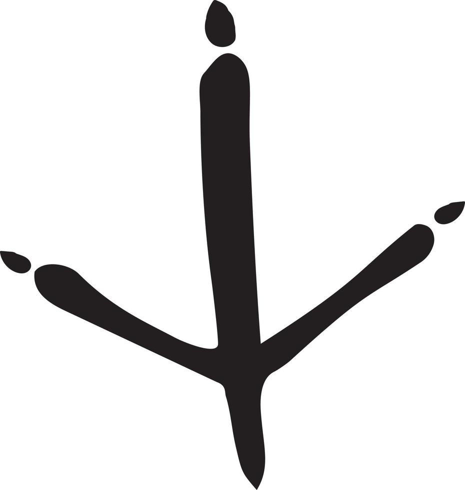 Chicken footprint mono color vector