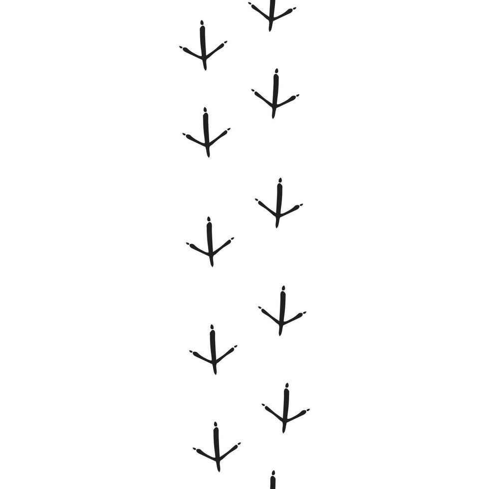 Chicken walk footprint mono color vector seamless