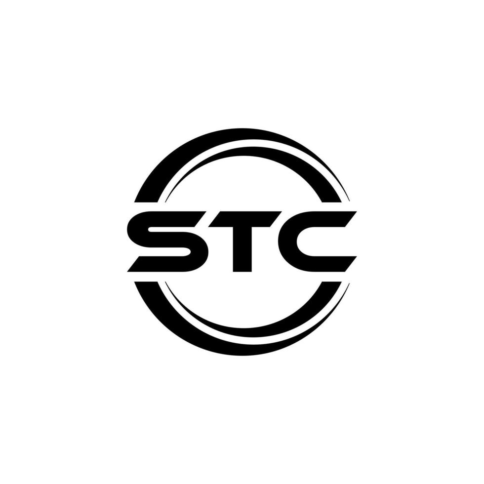 STC letter logo design in illustration. Vector logo, calligraphy designs for logo, Poster, Invitation, etc.