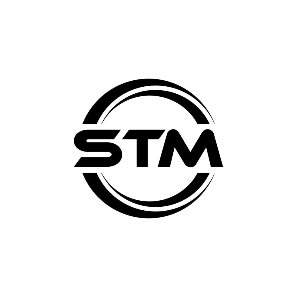 diseño de logotipo de letra stm en ilustración. logotipo vectorial, diseños de caligrafía para logotipo, afiche, invitación, etc. vector