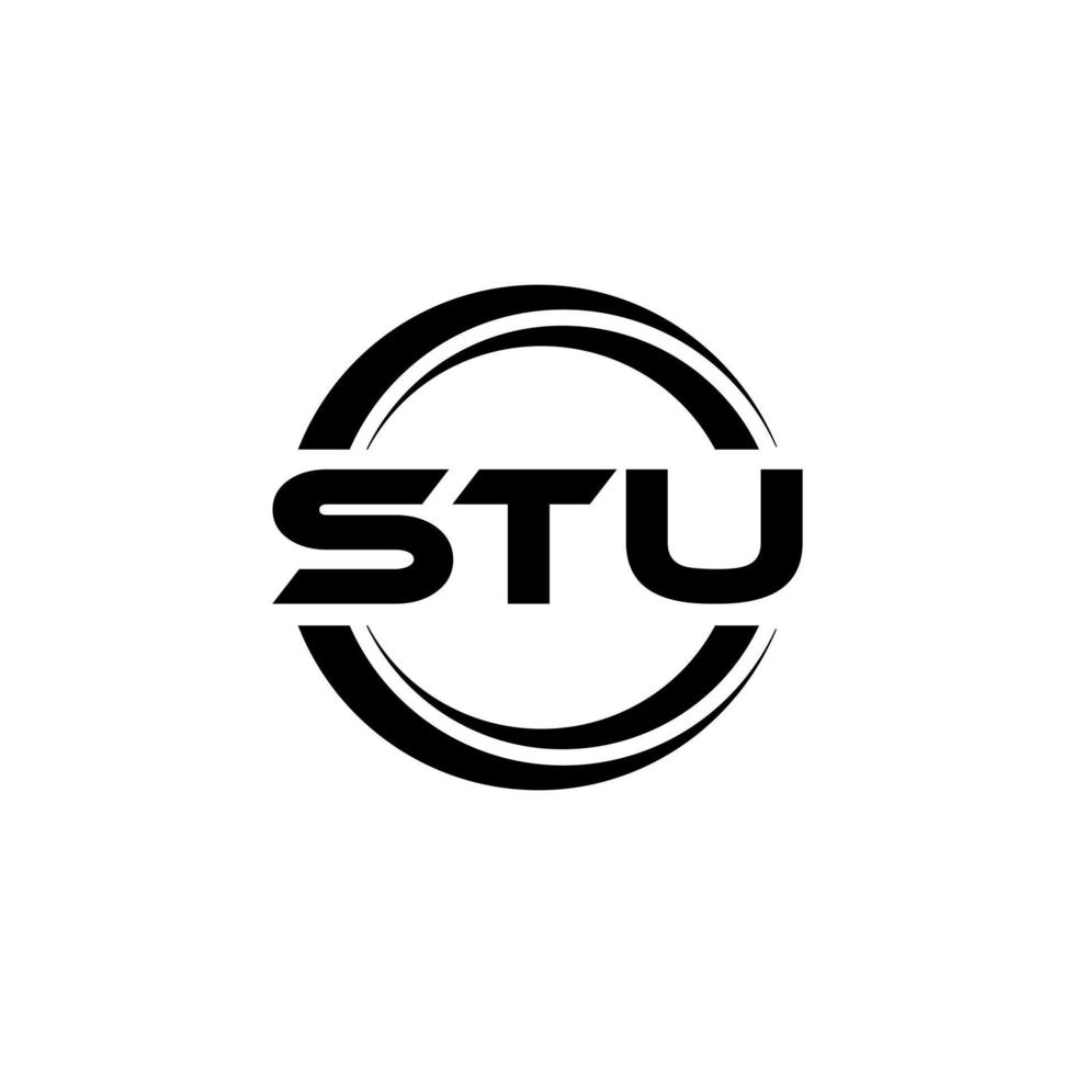 STU letter logo design in illustration. Vector logo, calligraphy designs for logo, Poster, Invitation, etc.