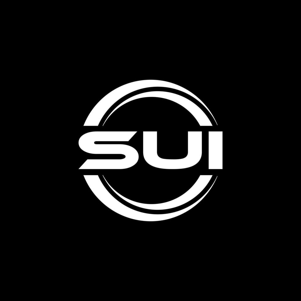SUI letter logo design in illustration. Vector logo, calligraphy designs for logo, Poster, Invitation, etc.