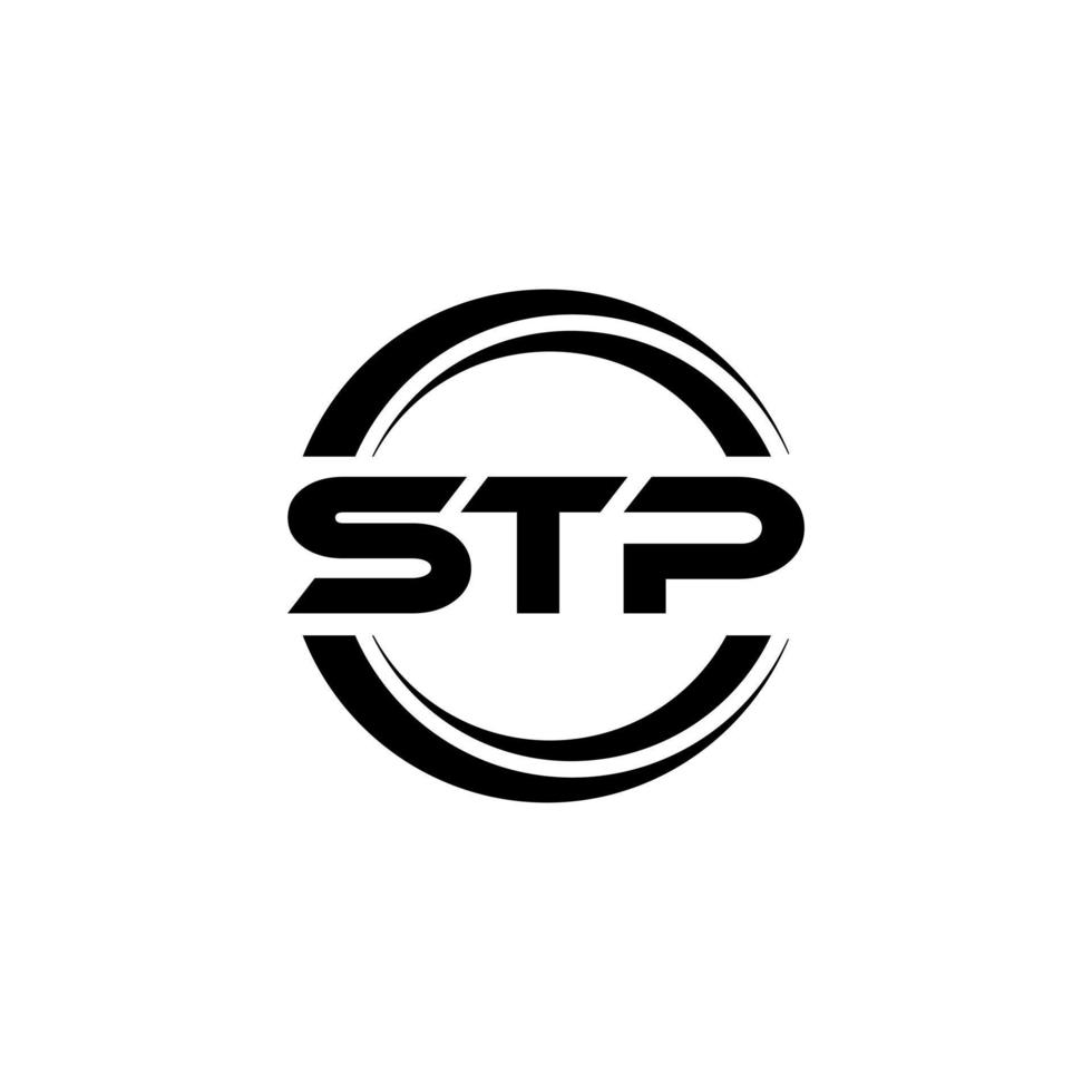 STP letter logo design in illustration. Vector logo, calligraphy designs for logo, Poster, Invitation, etc.