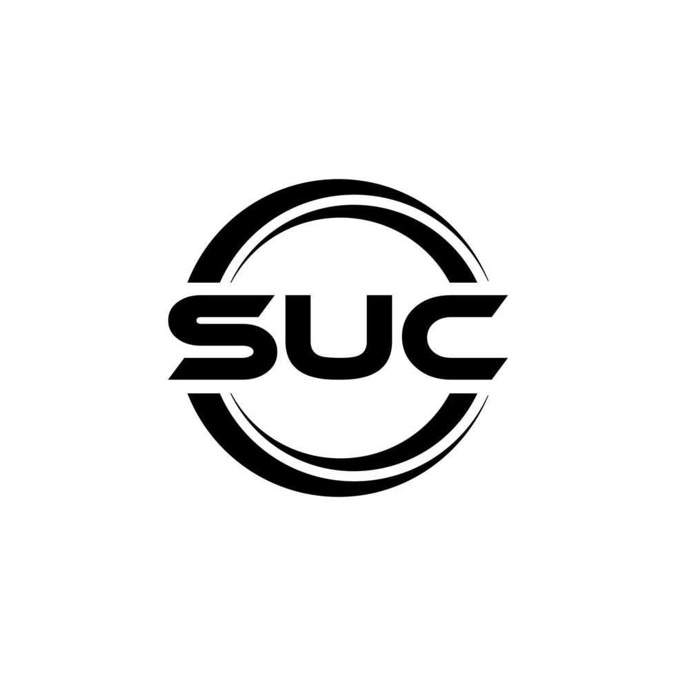 SUC letter logo design in illustration. Vector logo, calligraphy designs for logo, Poster, Invitation, etc.