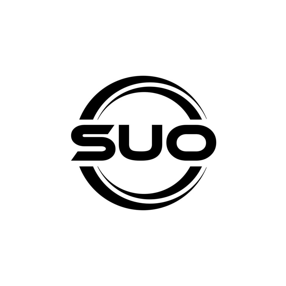 SUO letter logo design in illustration. Vector logo, calligraphy designs for logo, Poster, Invitation, etc.