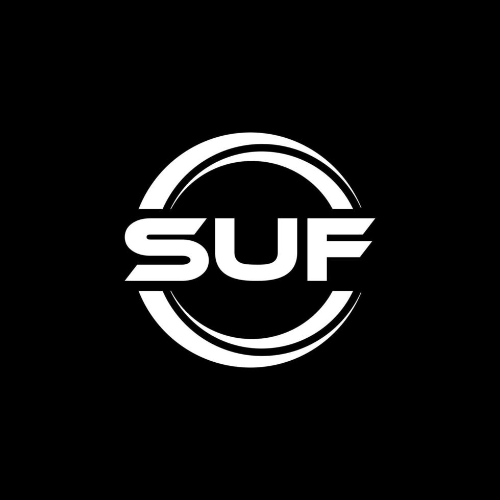 SUF letter logo design in illustration. Vector logo, calligraphy designs for logo, Poster, Invitation, etc.