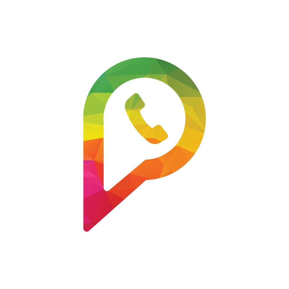 logotipo de comunicación de la burbuja de chat de la letra p. vector