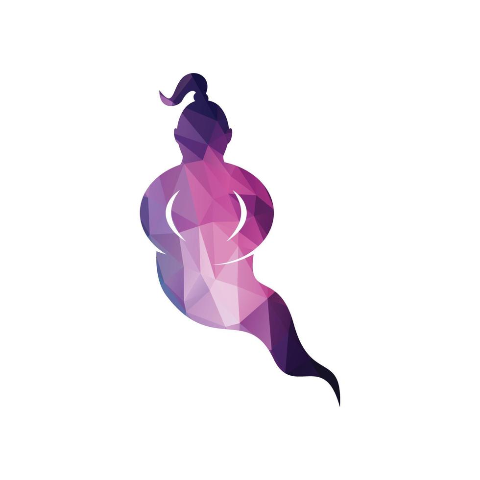 Genie Logo Design. Magic Fantasy genie concept logo. vector