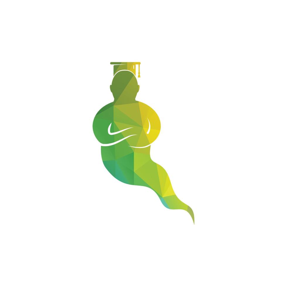 Genie Logo Design. Magic Fantasy genie concept logo. vector