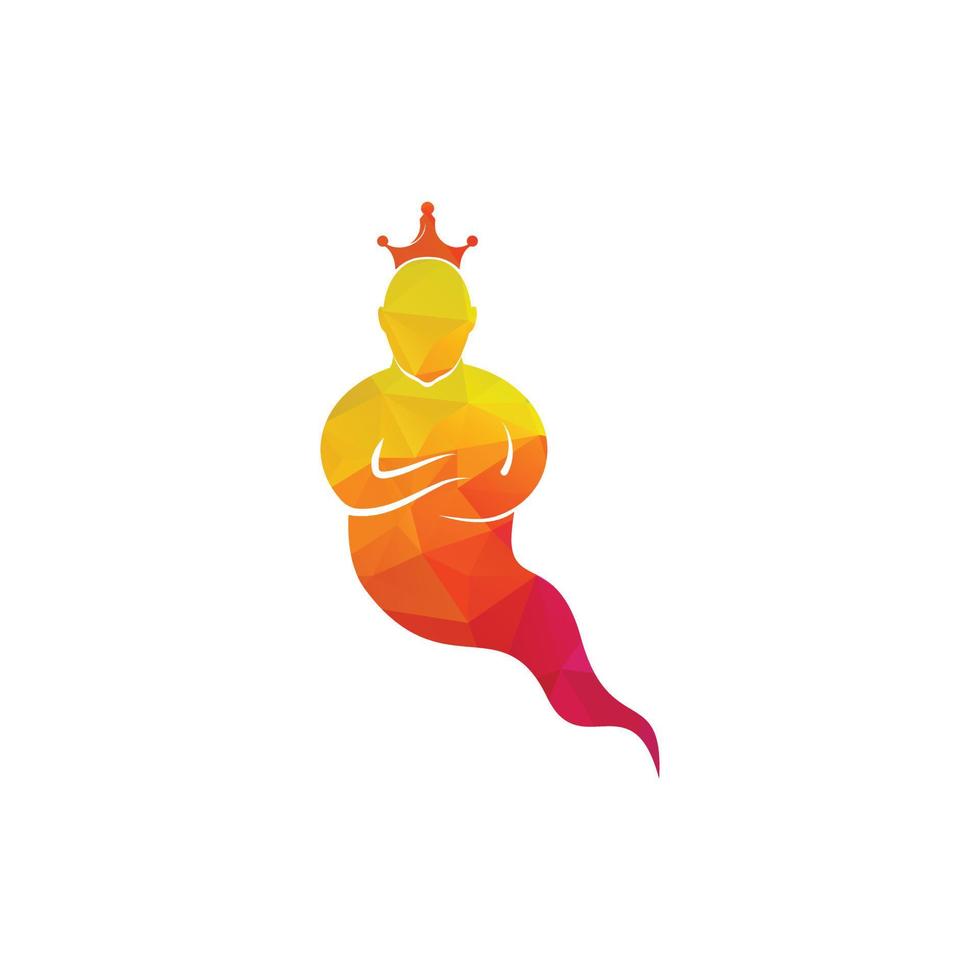 Genie Logo Design. Magic Fantasy genie concept logo. vector