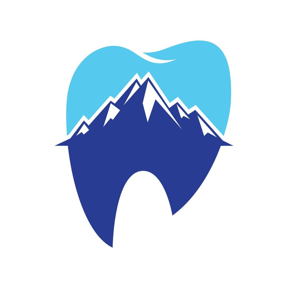 Dental logo Template vector illustration design. Mountain teeth logo concept.