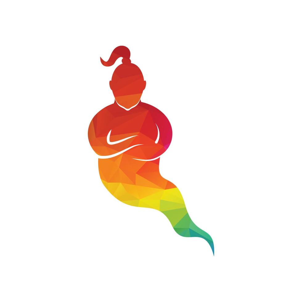 Genie Logo Design. Magic Fantasy genie concept logo. vector
