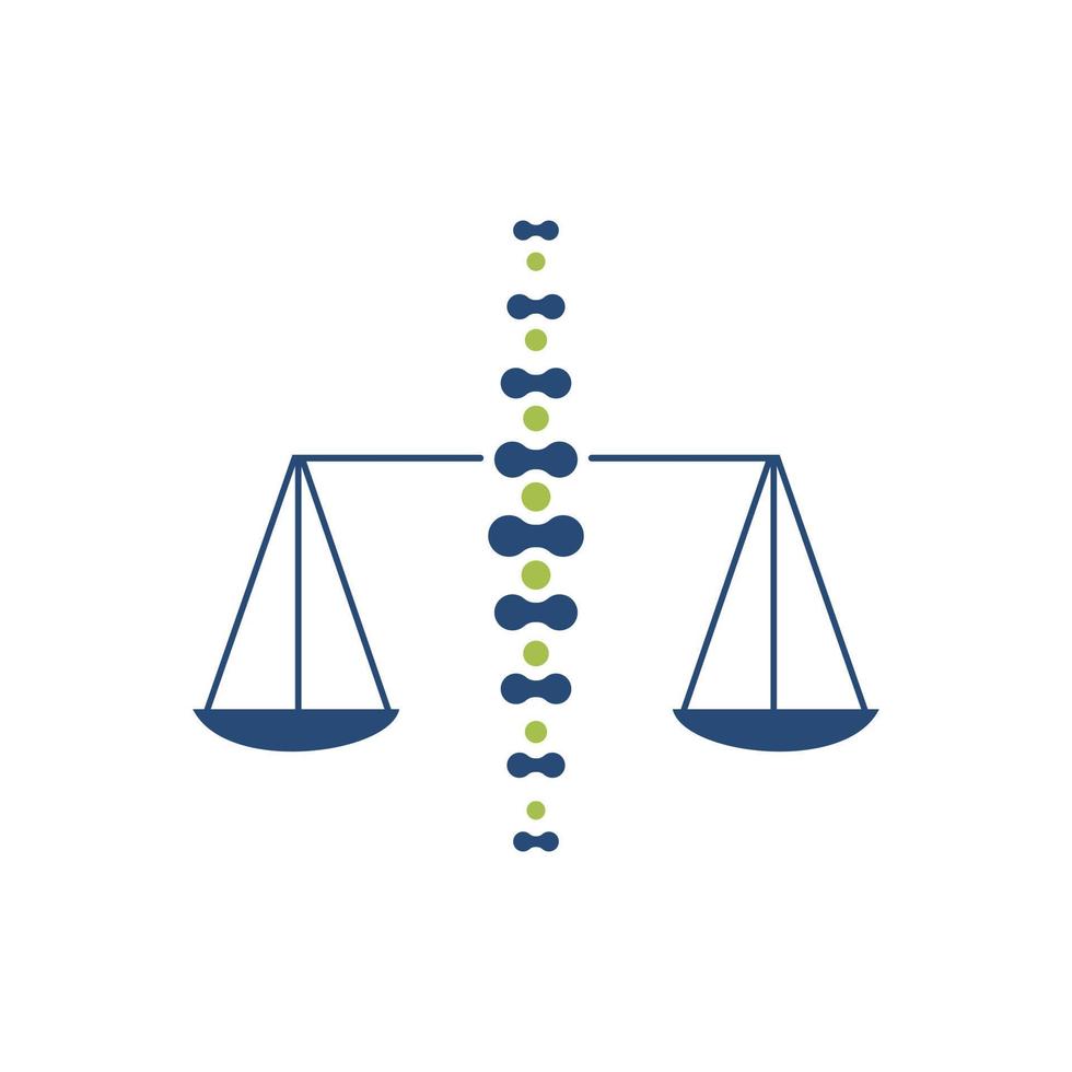 Spine Balance Logo Design. Scale Chiropractic Logo Design Vector illustration.
