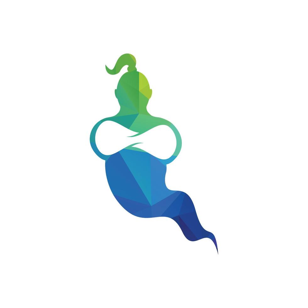 Genie Logo Design. Magic Fantasy genie concept logo. vector