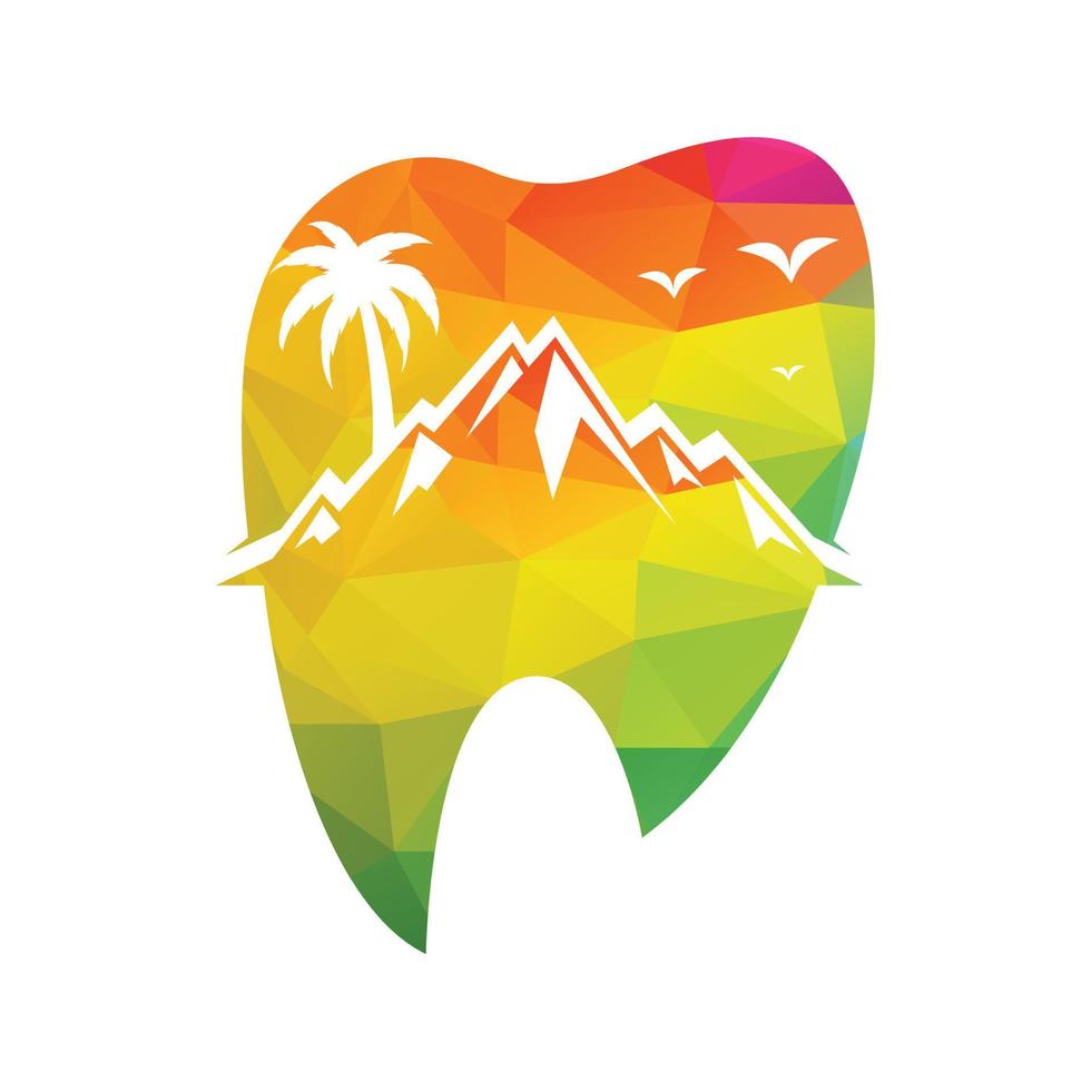 diseño de ilustración vectorial de plantilla de logotipo dental. concepto de logotipo de dientes de montaña. vector