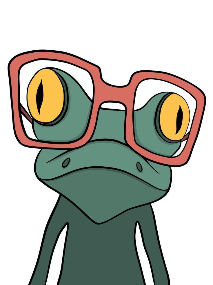 Illustration of frog with glasses vector
