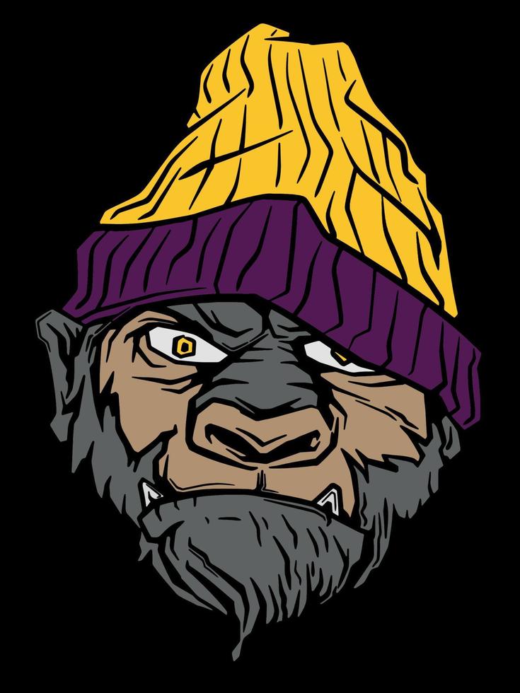 Illustration of mad monkey vector