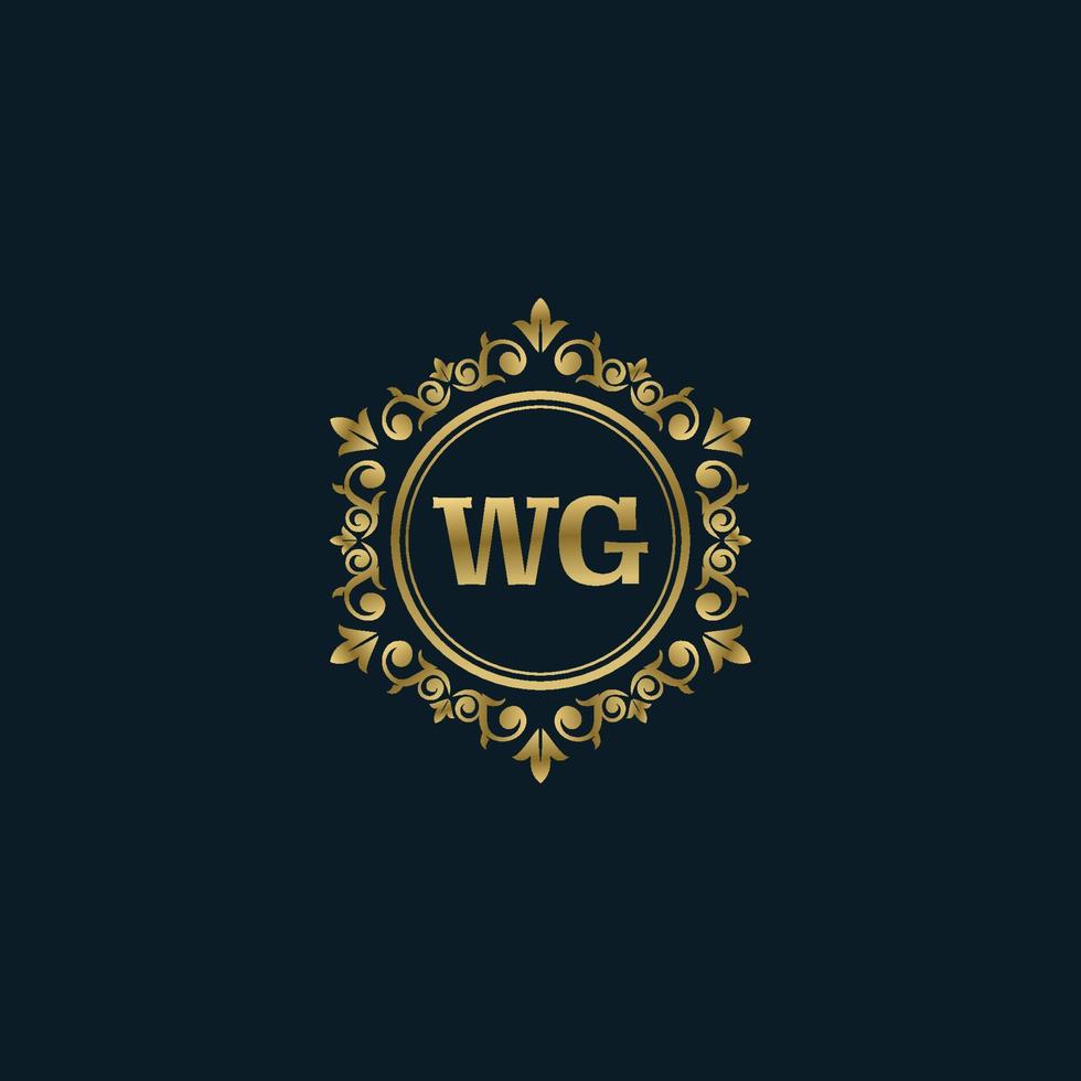 logotipo de letra wg con plantilla de oro de lujo. plantilla de vector de logotipo de elegancia.