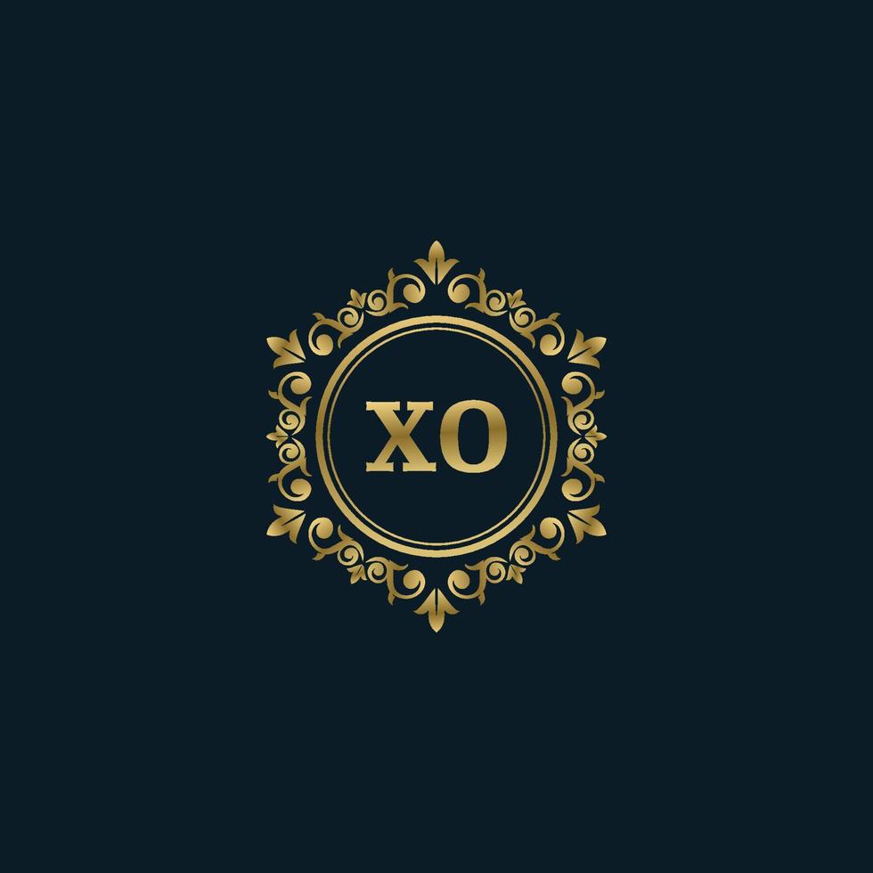 logotipo de la letra xo con plantilla de oro de lujo. plantilla de vector de logotipo de elegancia.