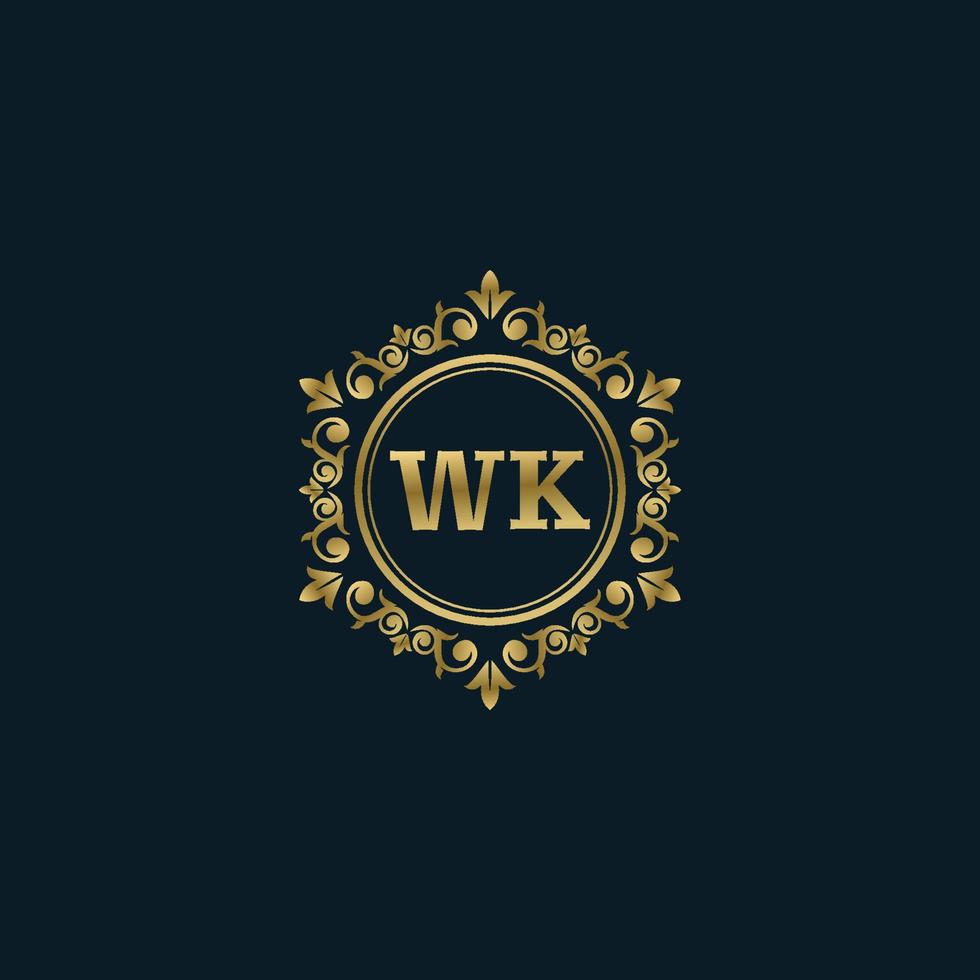 Letter WK logo with Luxury Gold template. Elegance logo vector template.
