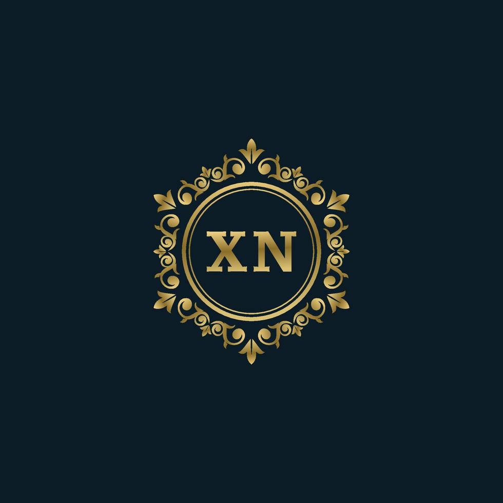 Letter XN logo with Luxury Gold template. Elegance logo vector template.