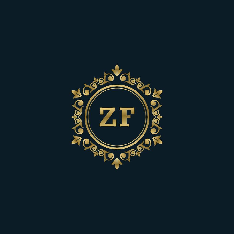 Letter ZF logo with Luxury Gold template. Elegance logo vector template.