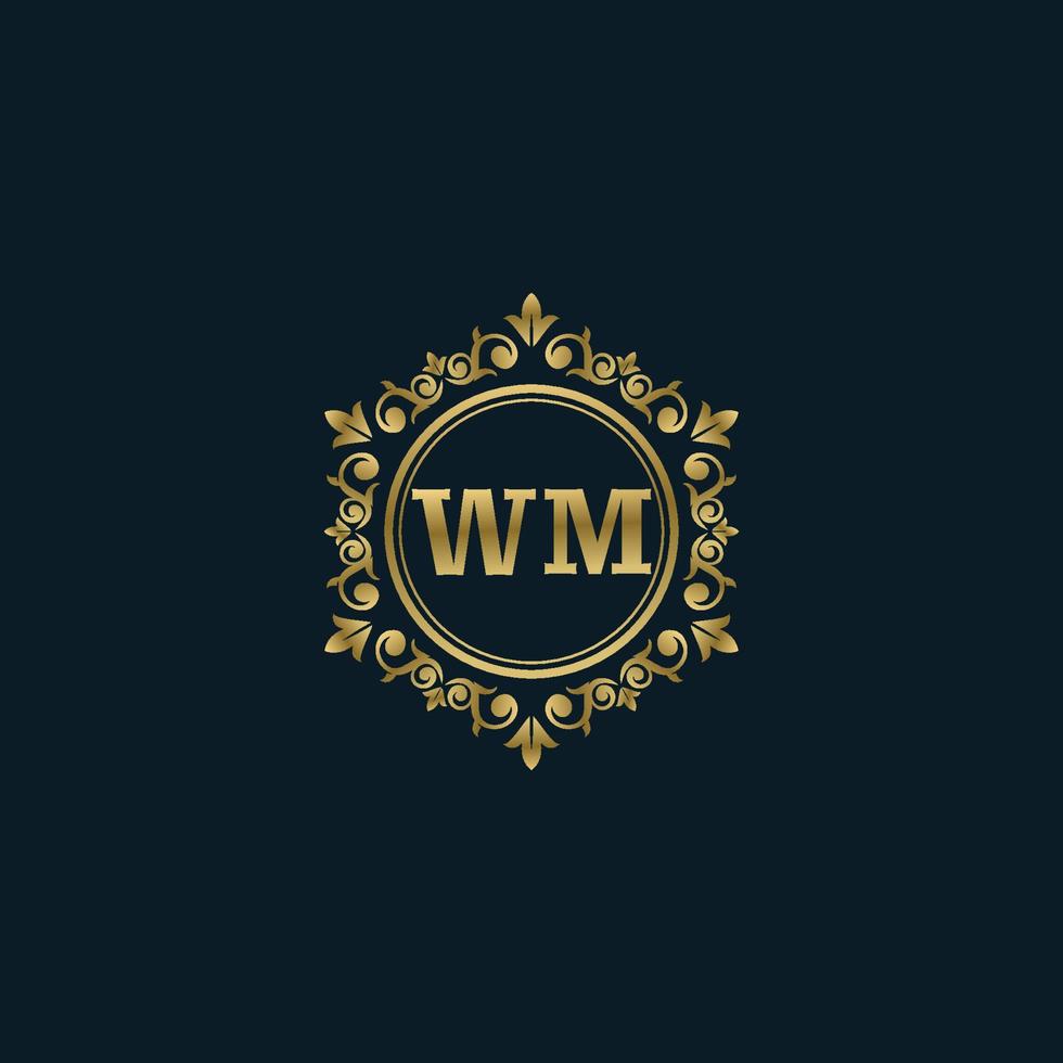 Letter WM logo with Luxury Gold template. Elegance logo vector template
