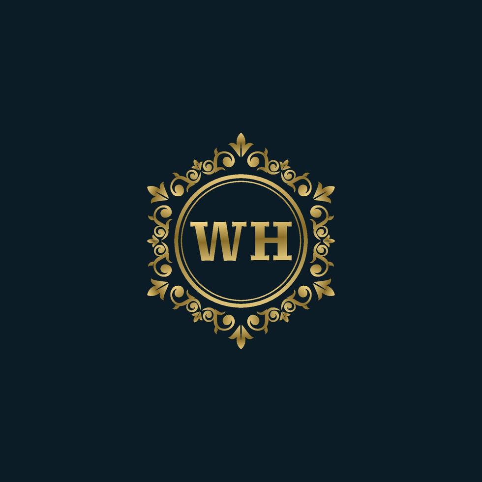 Letter WH logo with Luxury Gold template. Elegance logo vector template.