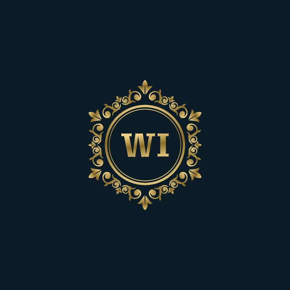 logotipo de letra wi con plantilla de oro de lujo. plantilla de vector de logotipo de elegancia.