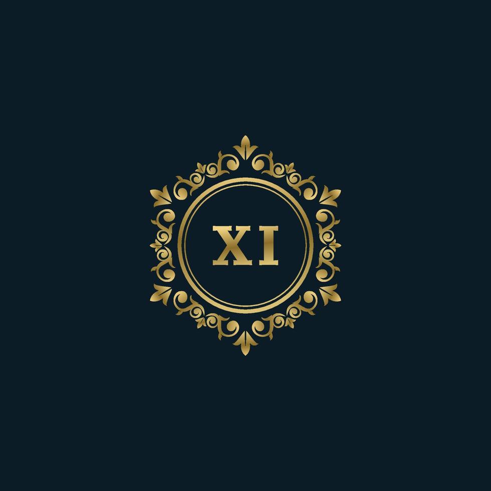 Letter XI logo with Luxury Gold template. Elegance logo vector template.