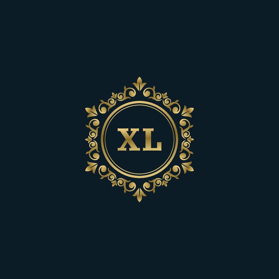 logotipo de letra xl con plantilla de oro de lujo. plantilla de vector de logotipo de elegancia.