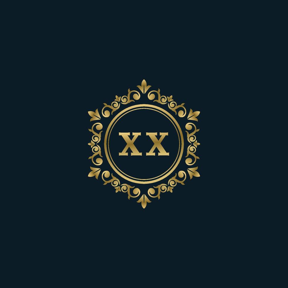 Letter XX logo with Luxury Gold template. Elegance logo vector template.