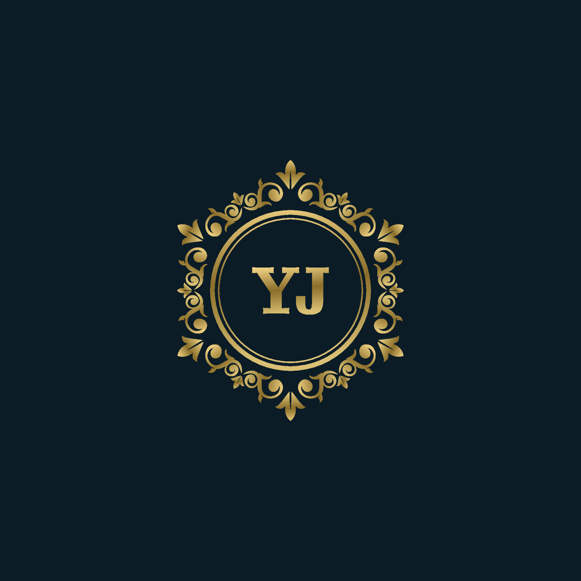 Letter YJ logo with Luxury Gold template. Elegance logo vector template ...