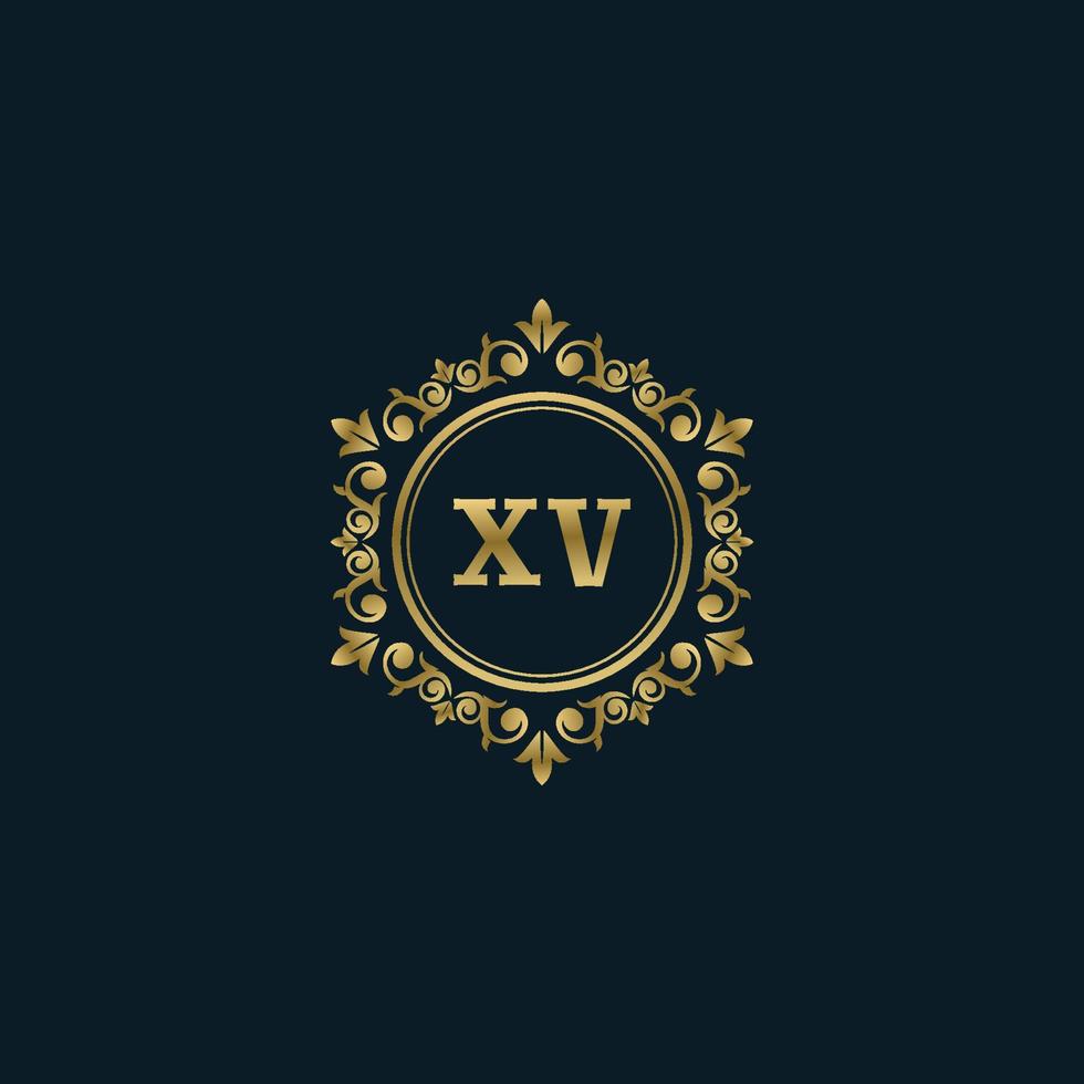 Letter XV logo with Luxury Gold template. Elegance logo vector template.