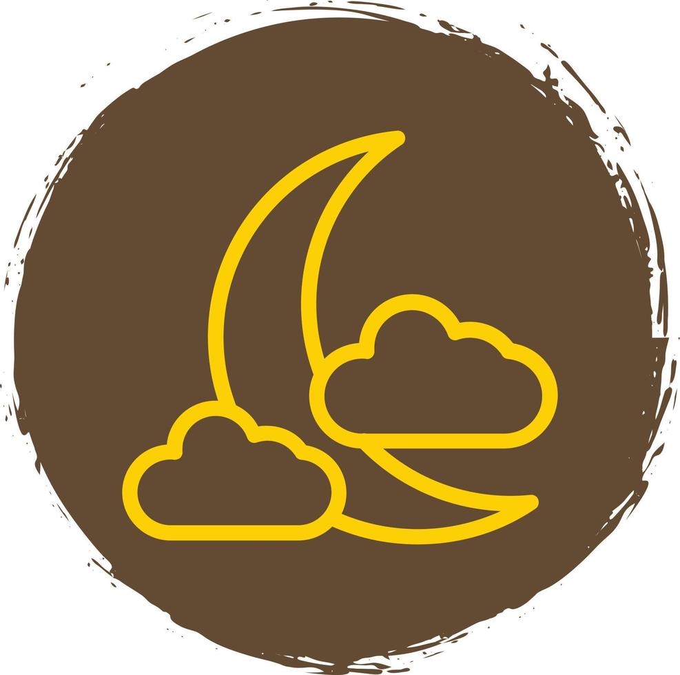 Cloud Moon Vector Icon Design