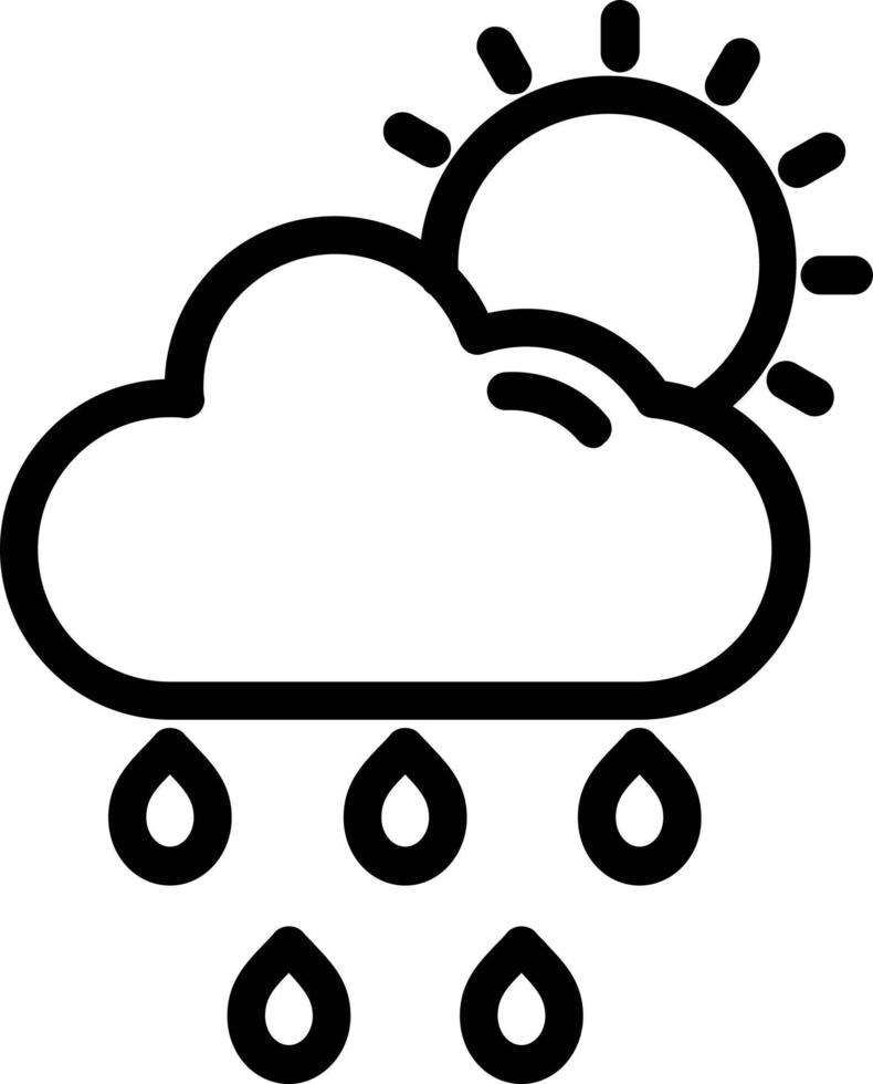 Cloud Sun Rain Vector Icon Design