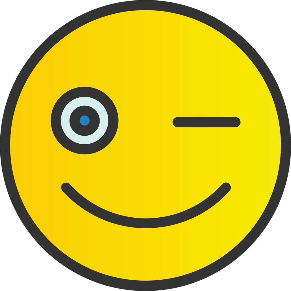 Grin Wink Vector Icon Design