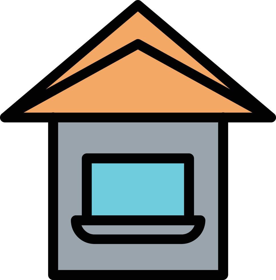 Laptop House Vector Icon Design