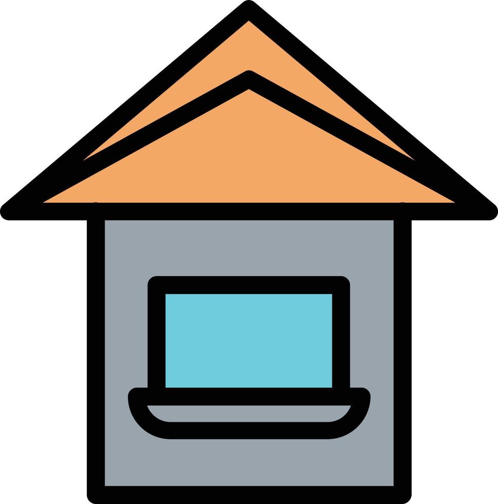 Laptop House Vector Icon Design