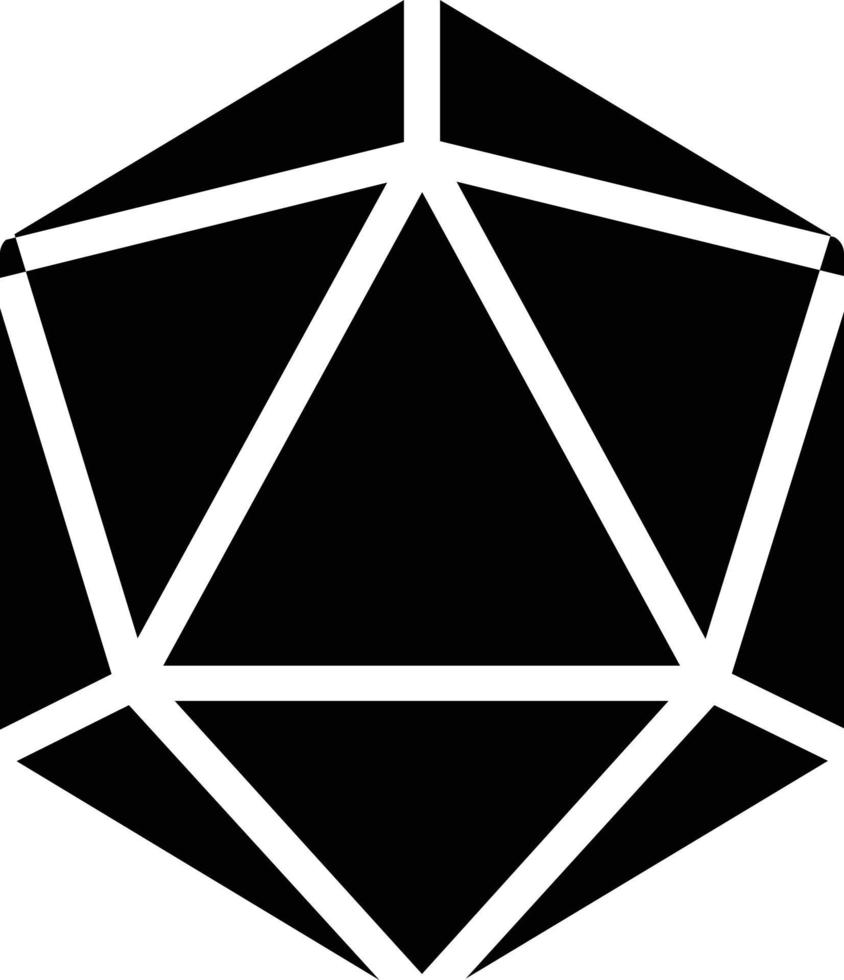 diseño de icono de vector de dados d20