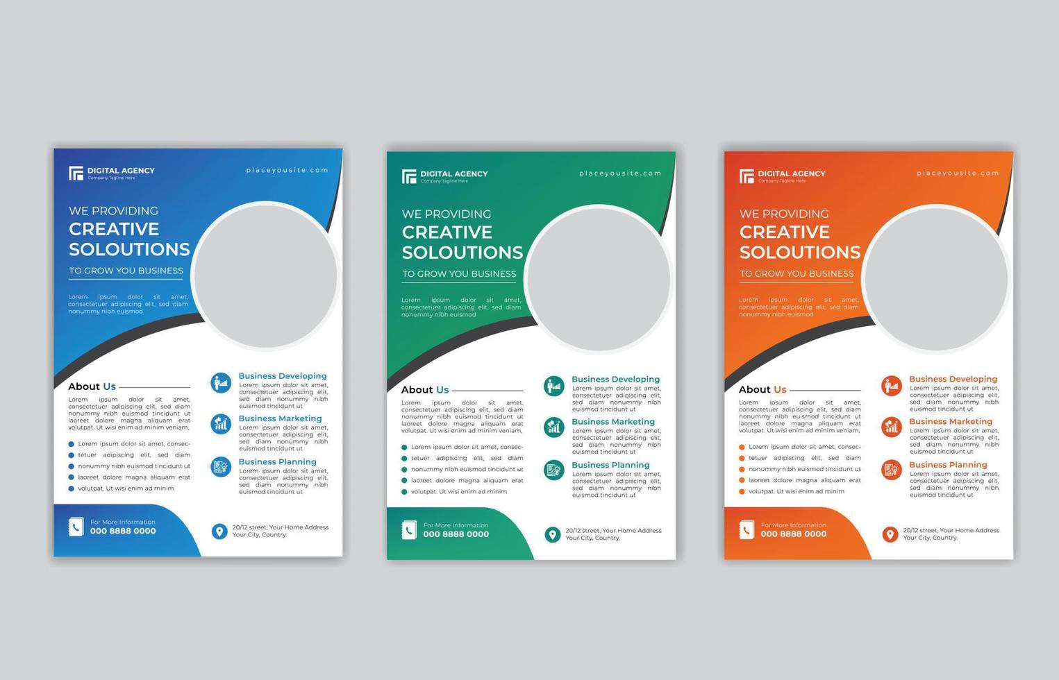 Four business brochure flyer design layout template A4, blur background, Template vector design for Magazine, Poster, Corporate Presentation, Portfolio, Flyer infographic