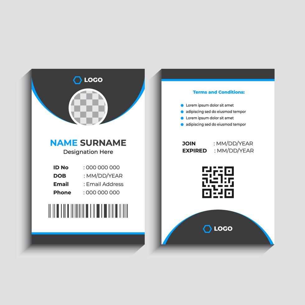 Simple and Clean Corporate ID Card Template Design vector