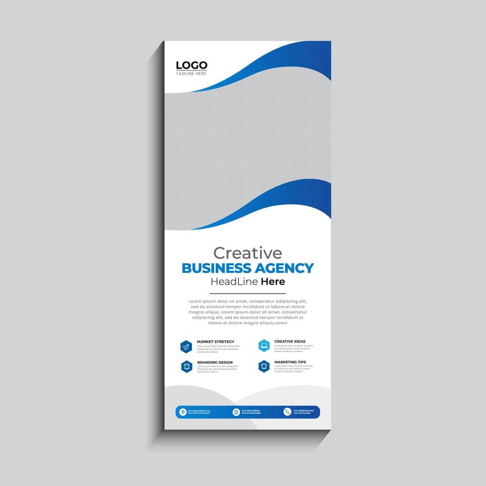 diseño de banner enrollable de negocios corporativos vector