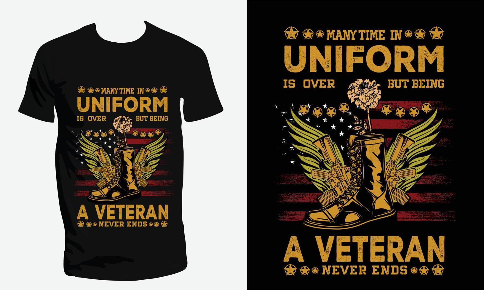 veterano del ejército de estados unidos y diseño de camiseta militar de estados unidos vector