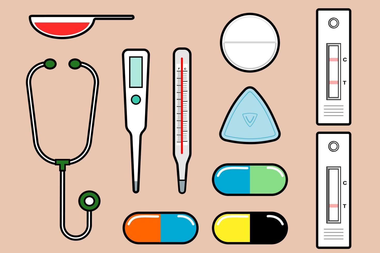 vector gráfico medicina covid probador termómetro cápsula