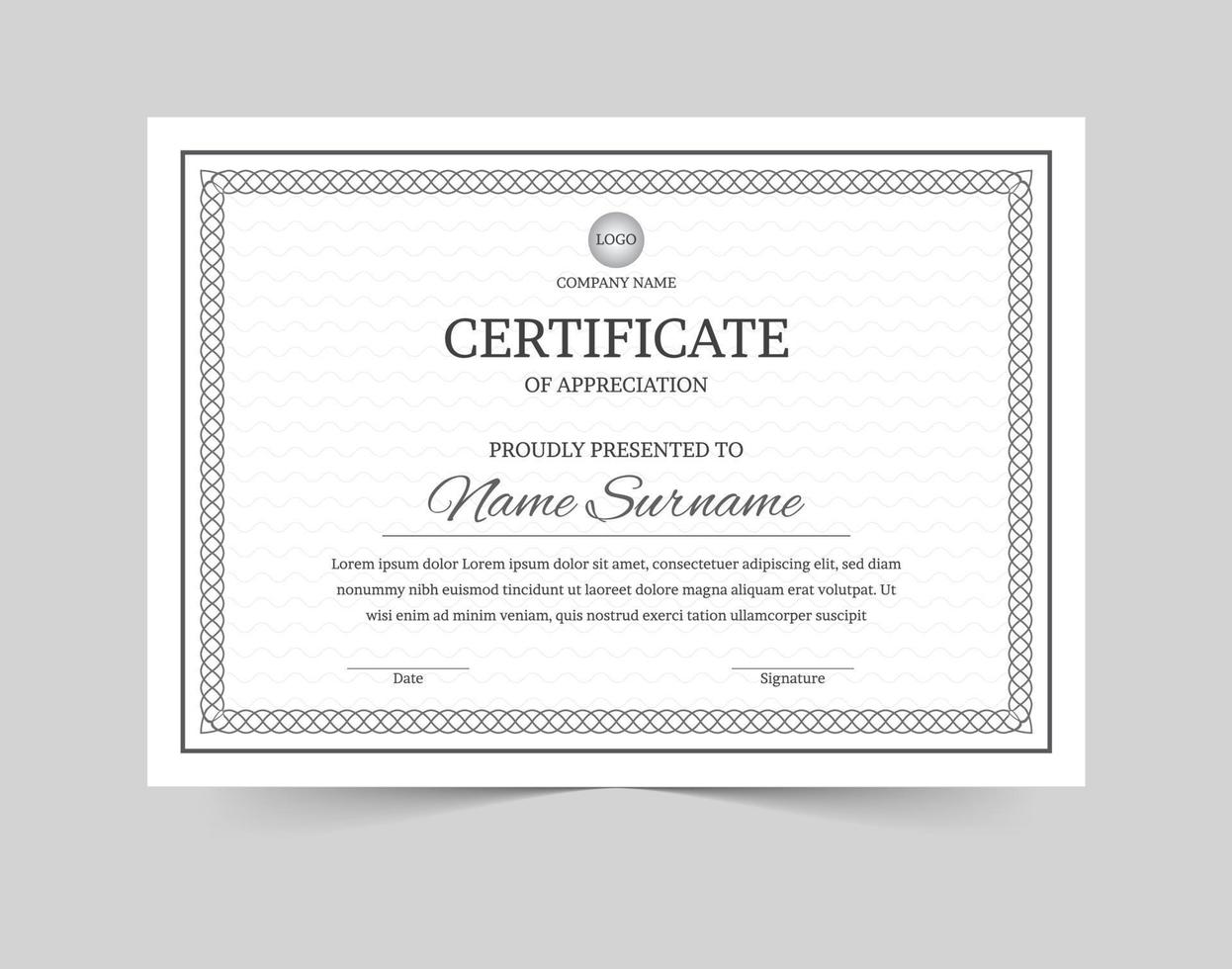 Certificate, Certificate of Appreciation template, certificate of achievement, awards diploma template vector