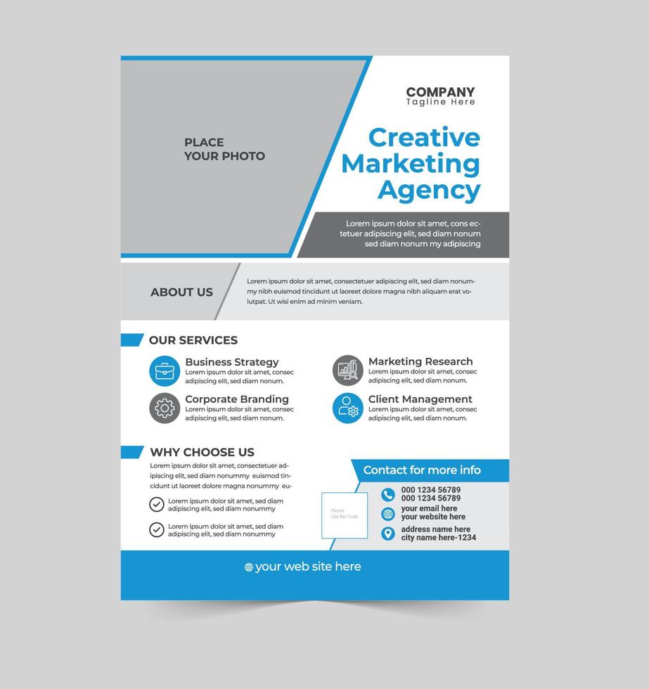 Corporate Blue Color Flyer Template vector