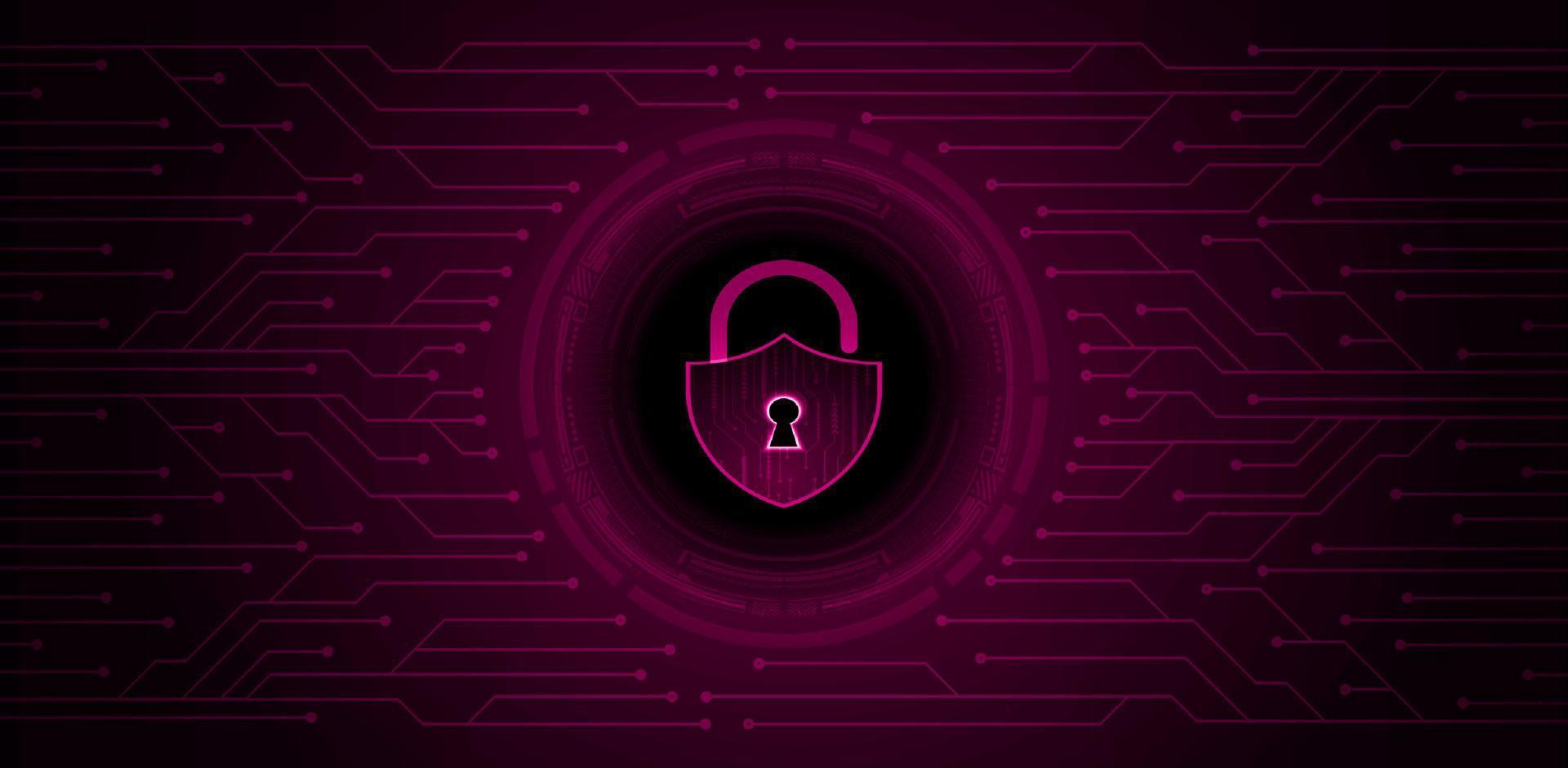 Modern Cybersecurity Technology Background with padlock vector